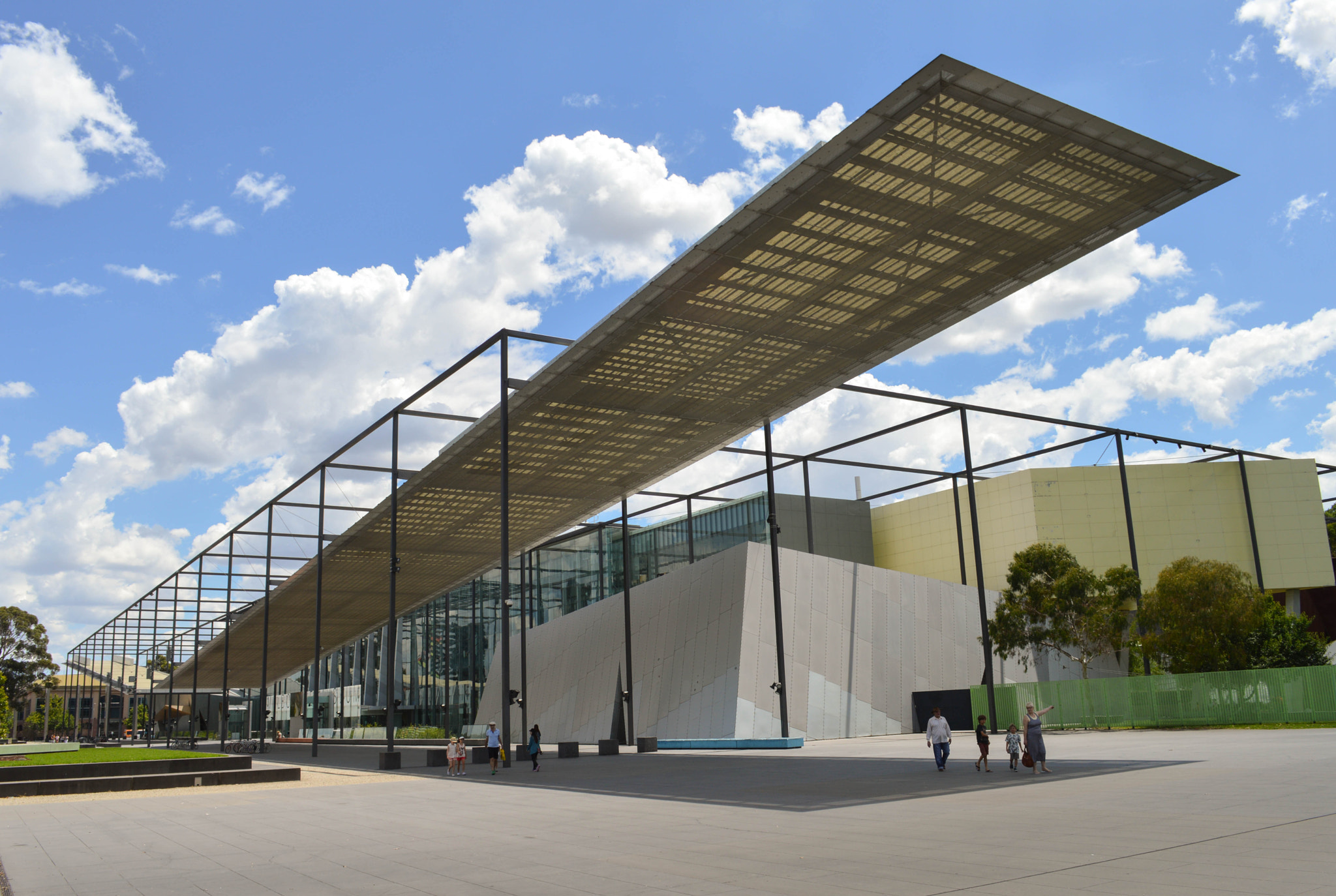 Glass office building facade